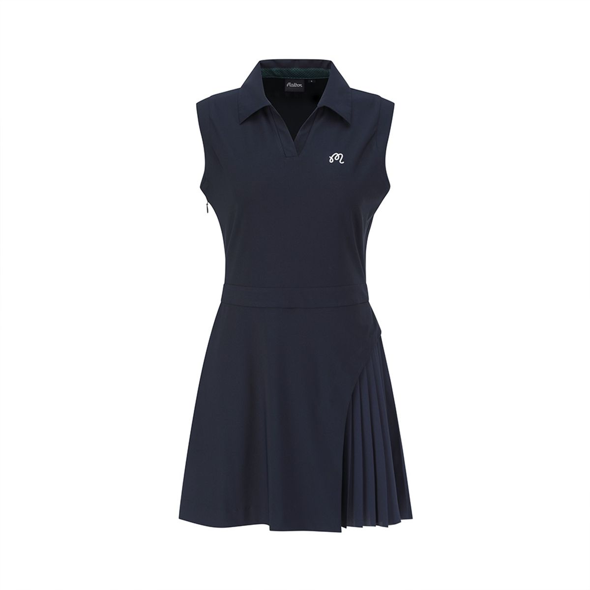 말본 골프(MALBON GOLF) 슬림핏 플리츠 레이어드 퍼포먼스 원피스 NAVY (WOMAN)