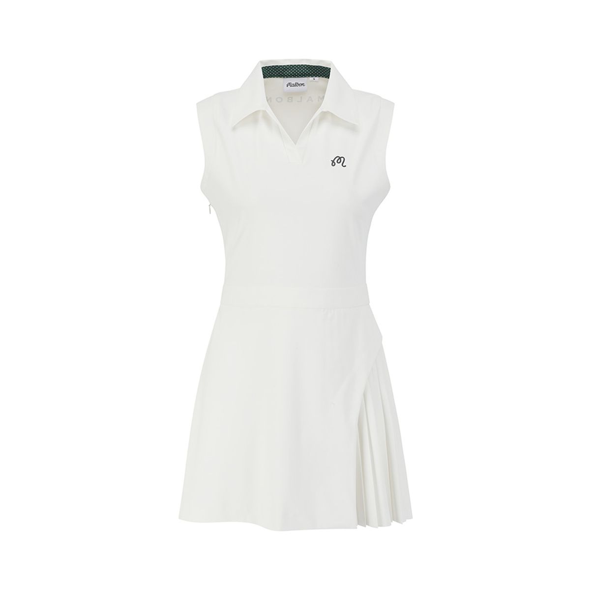 말본 골프(MALBON GOLF) 슬림핏 플리츠 레이어드 퍼포먼스 원피스 WHITE (WOMAN)