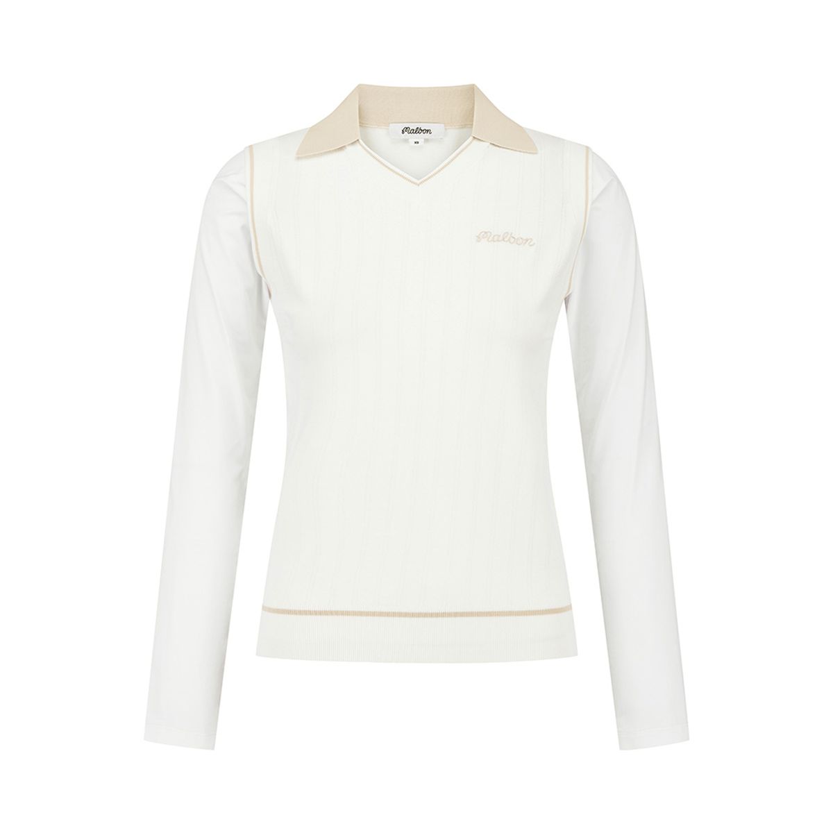 말본 골프(MALBON GOLF) 여성 냉감소매 하이브리드 니트 WHITE (WOMAN)
