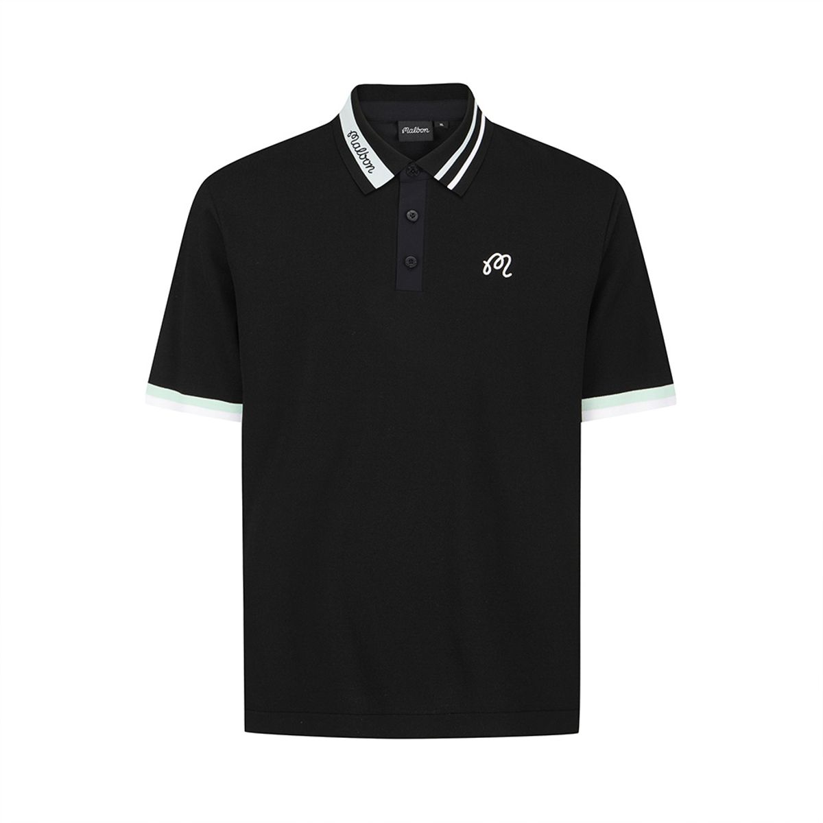 말본 골프(MALBON GOLF) 백 트리코트 하이브리드 니트 폴로 BLACK (MAN)
