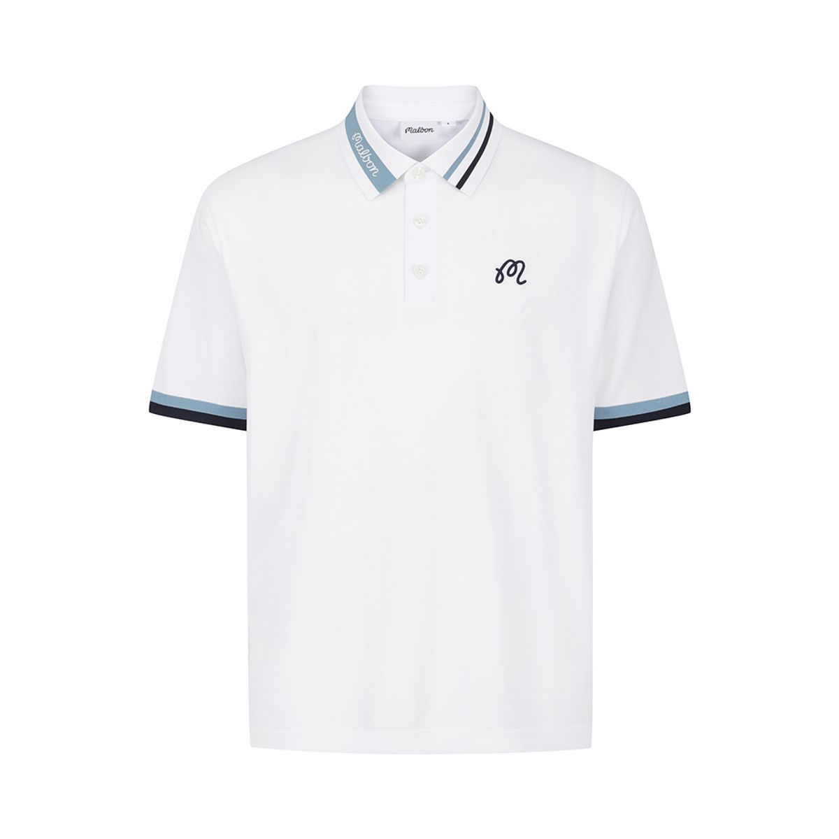 말본 골프(MALBON GOLF) 백 트리코트 하이브리드 니트 폴로 OFF WHITE (MAN)