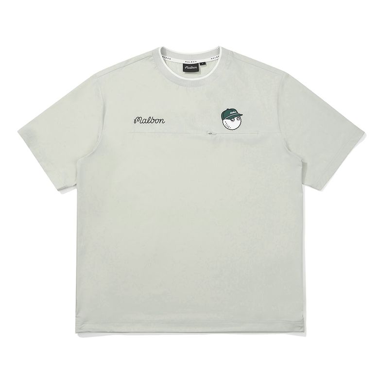 넥 티핑 포인트 반팔 피스테 GREYISH BEIGE (MAN)