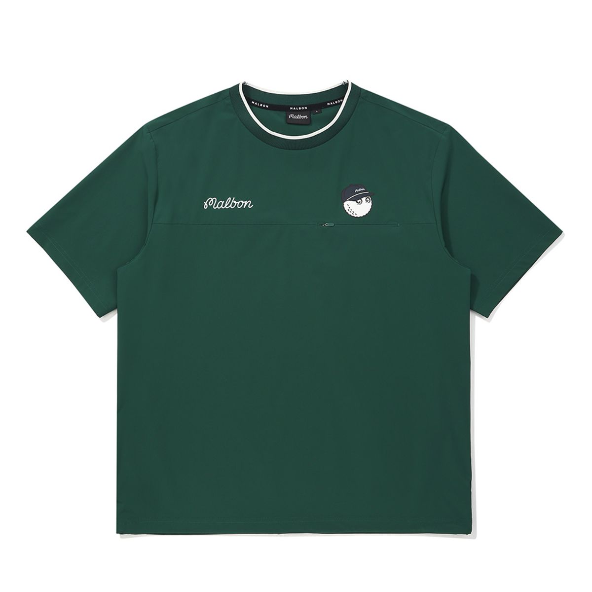 말본 골프(MALBON GOLF) 넥 티핑 포인트 반팔 피스테 GREEN (MAN)