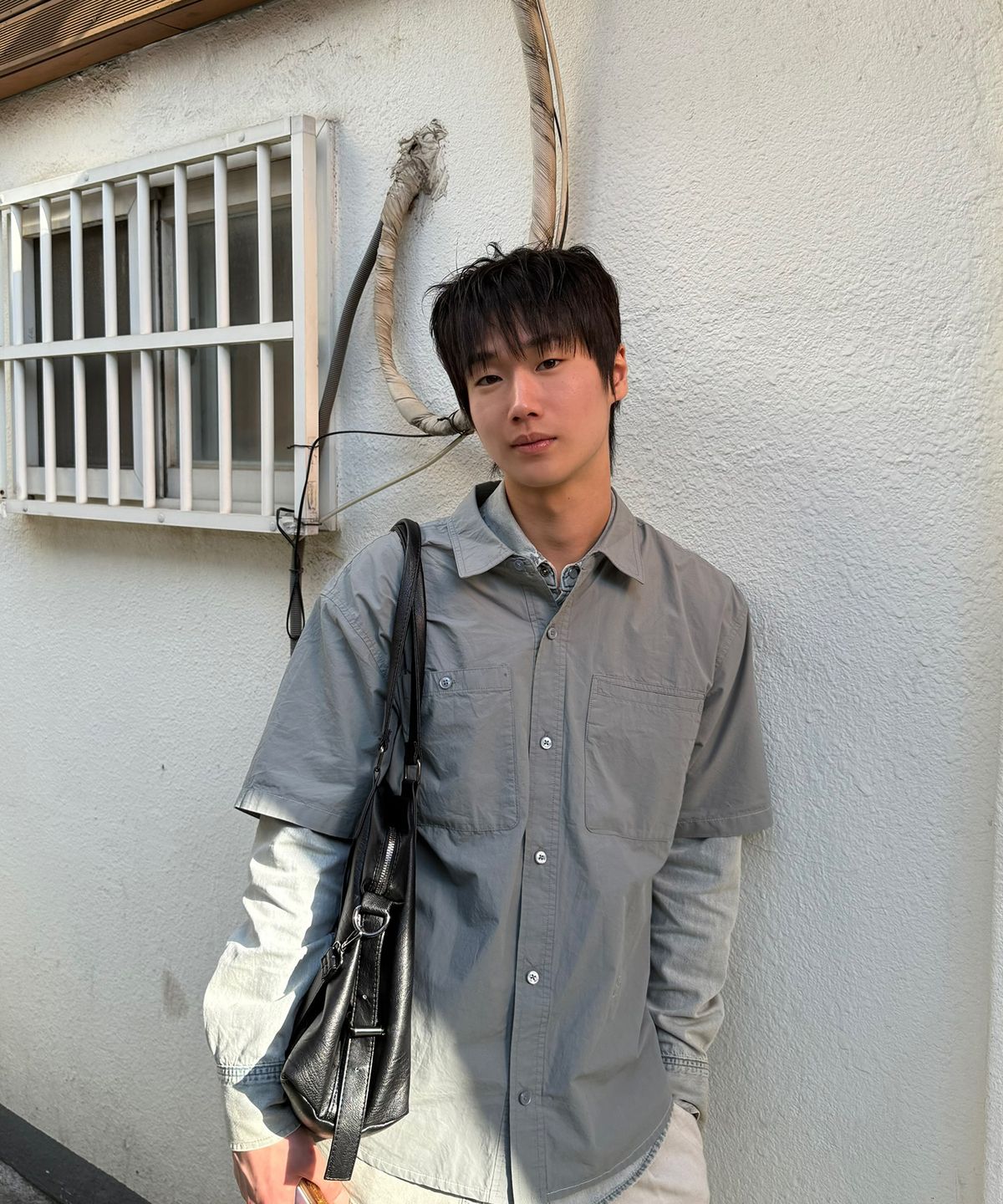 논타입(NONTYPE) 2PK S/S COMFY SEMI CROP SHIRTS (SKY BLUE)