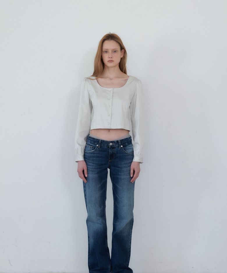 Cropped Round Blouse - Ash Ivory