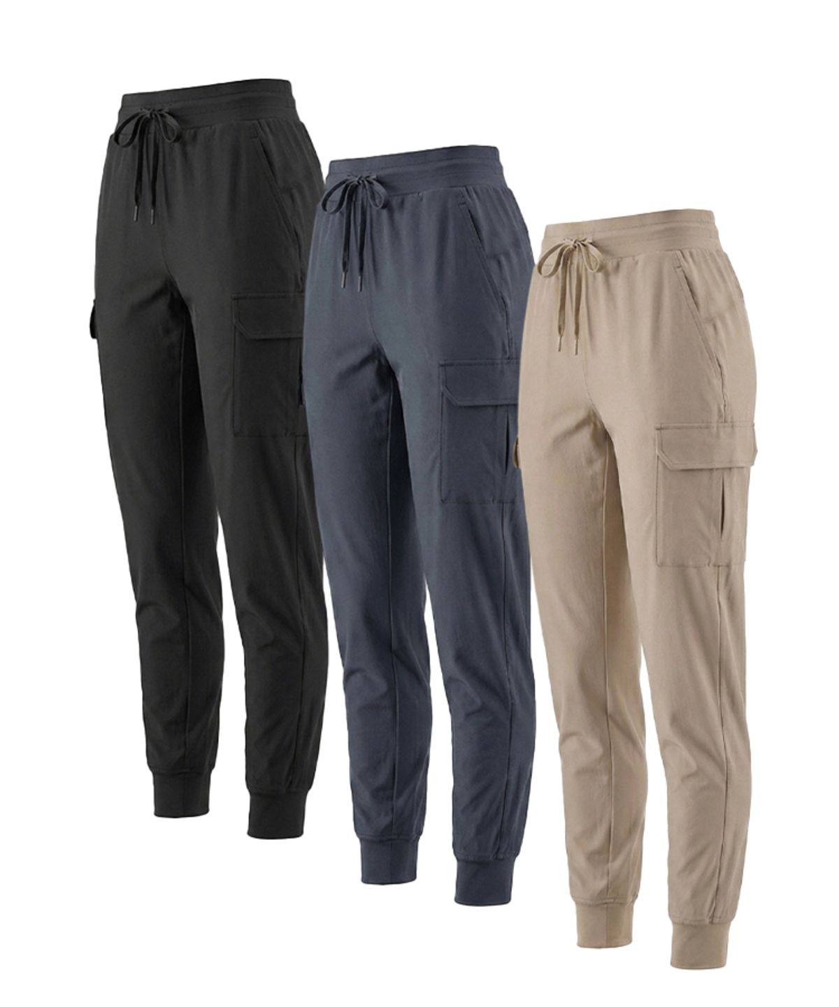 씨큐알(CQR) [3PACK]여성 데일리 스판 카고 조거팬츠 허리밴딩 트레이닝복