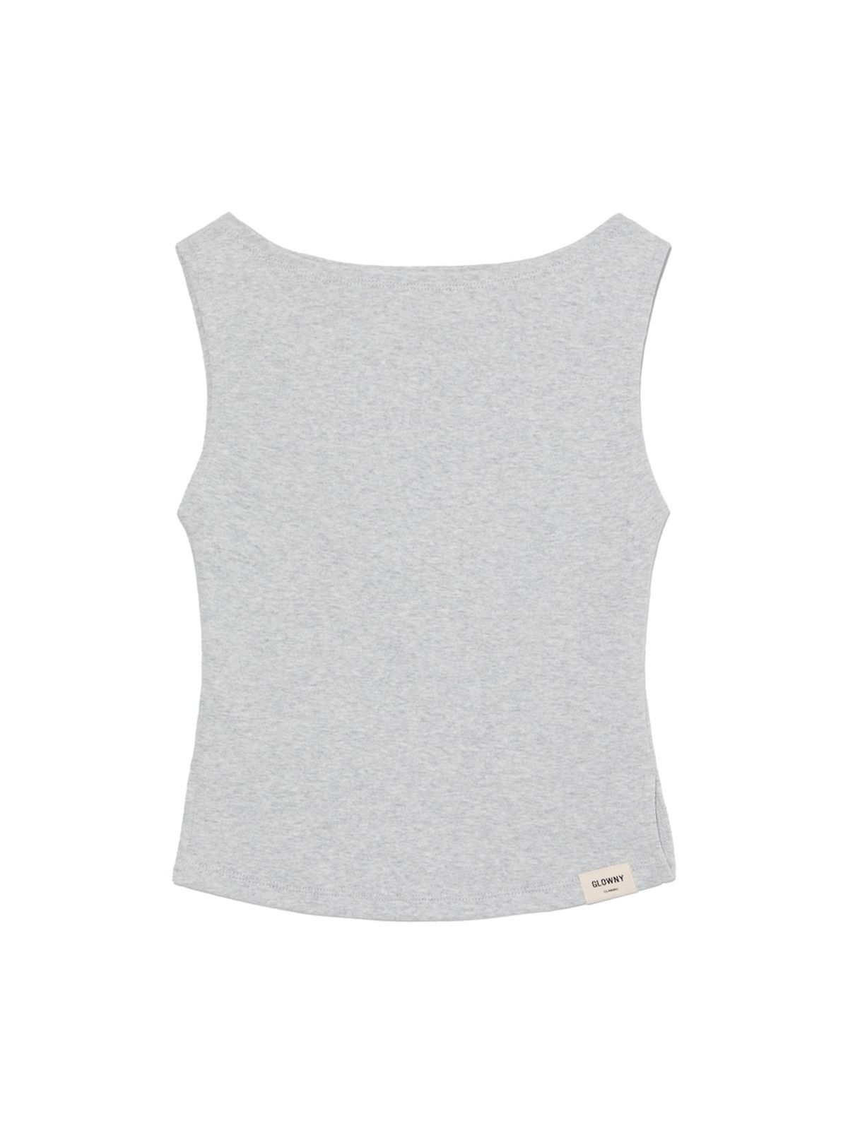 글로니(GLOWNY) G SLIT SLEEVELESS TOP (MELANGE GRAY)