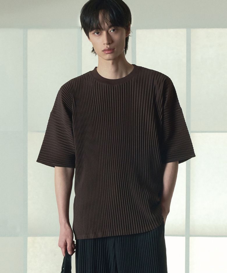 Yoyogi Pleats Tee (Brown) TNTS6E213W2