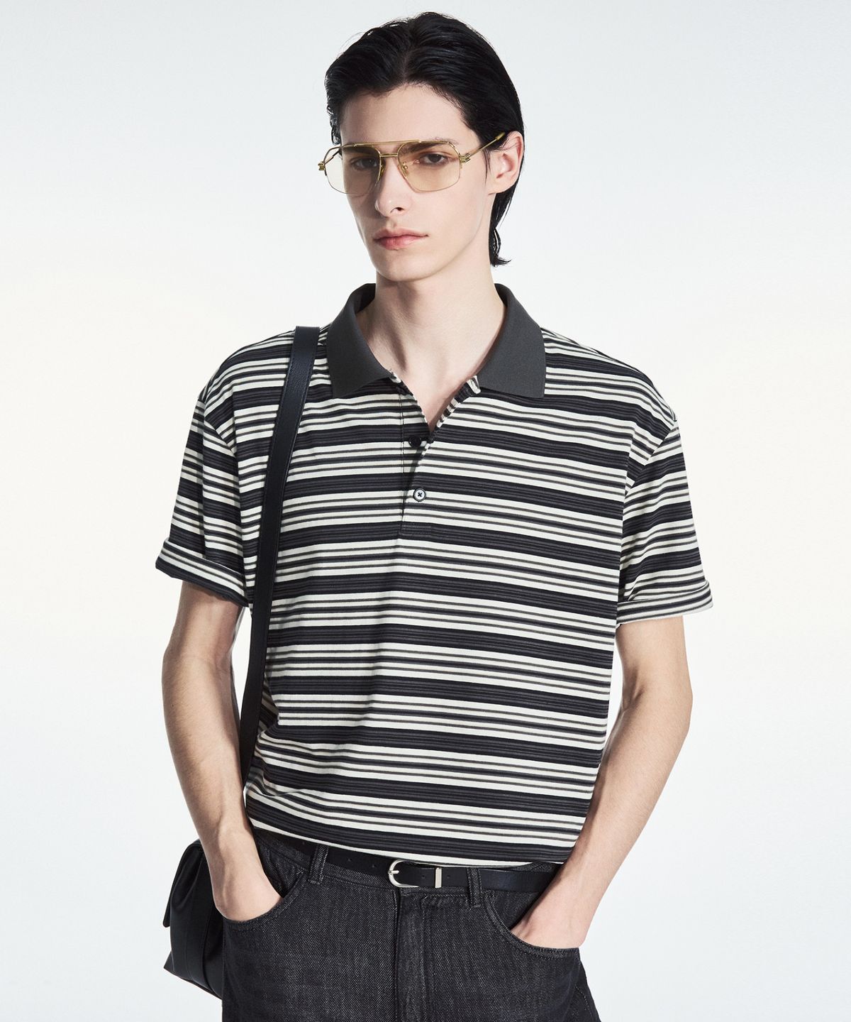 티엔지티(TNGT) Stripe Polo (Khaki) TNTS6E207K2