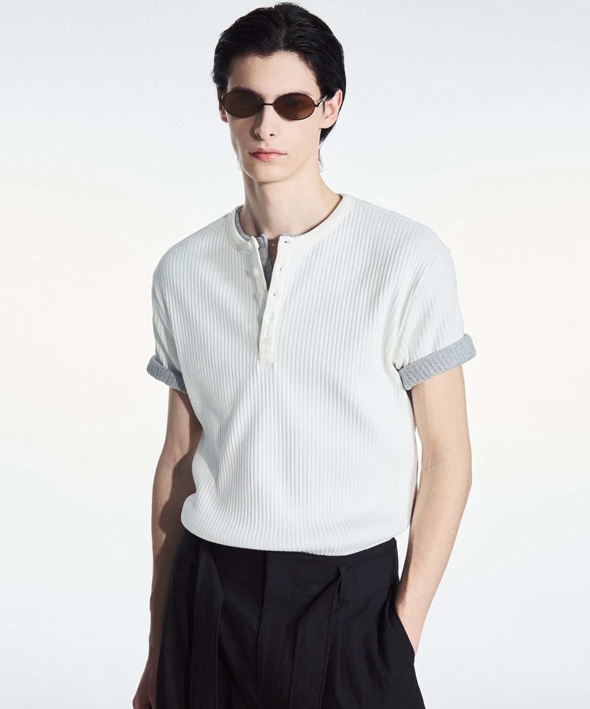 티엔지티(TNGT) Henley Tee (Ivory) TNTS6E204IV