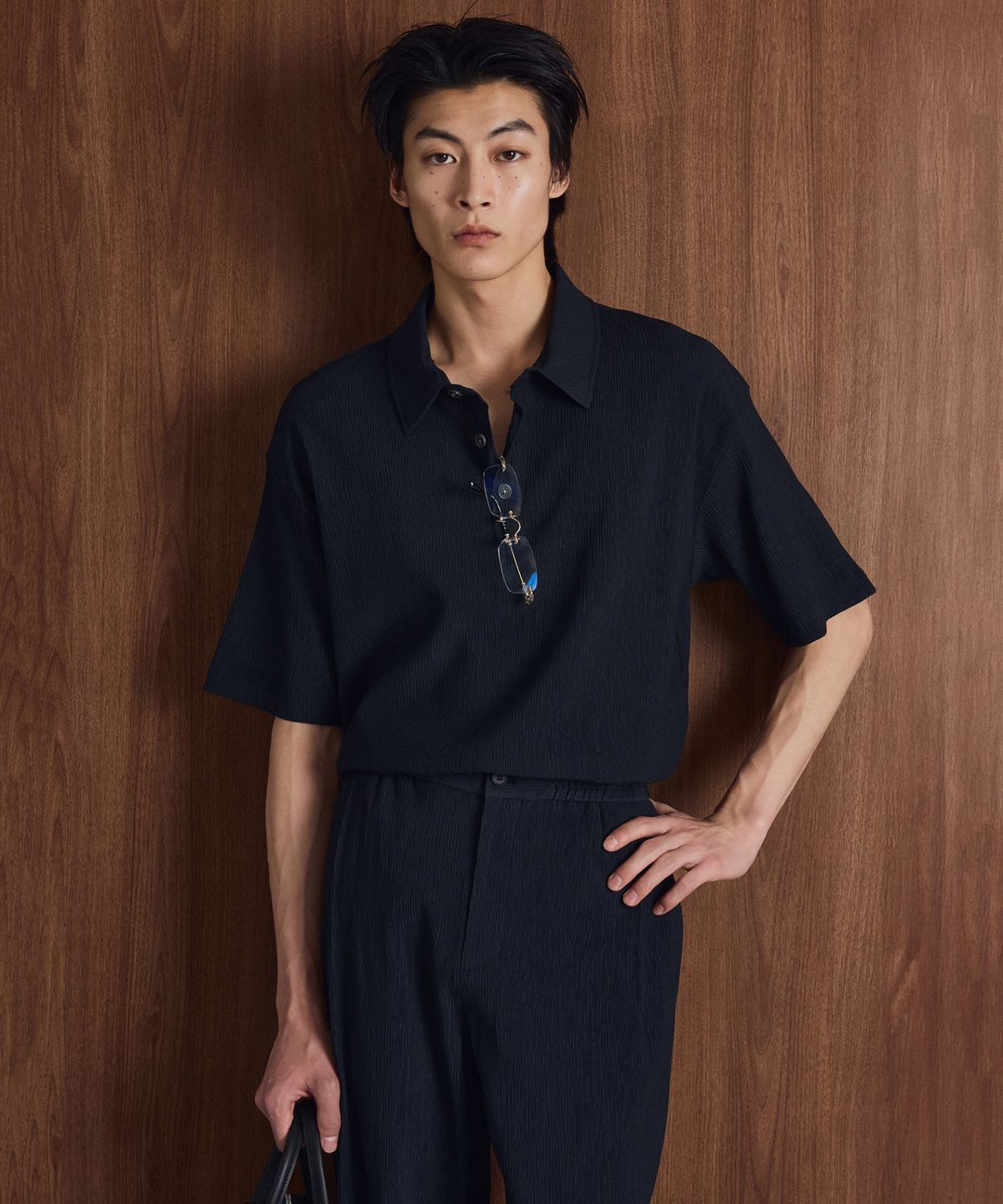 티엔지티(TNGT) Kinoshita Seersucker Polo (Navy) TNTS6E201N2