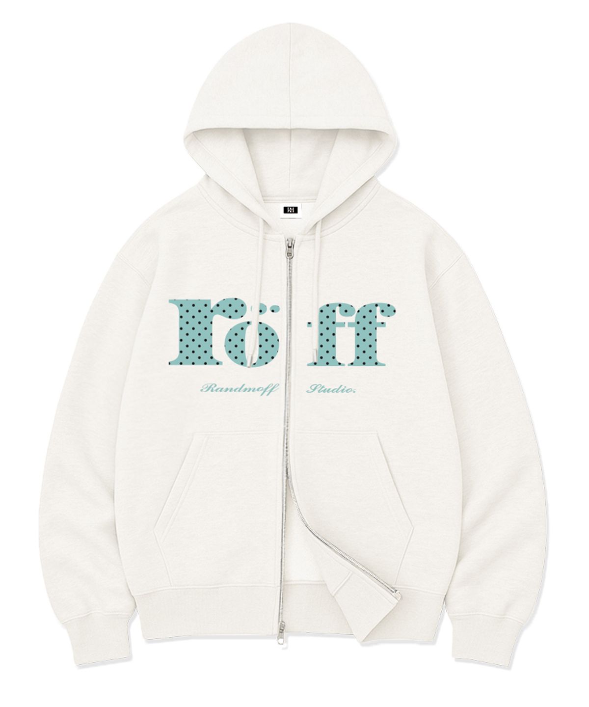 랜덤오프(RANDOMOFF) RÖFF TYPE PLAY SPACE DOT OVER FIT 2-WAY ZIP-UP White(Mint)