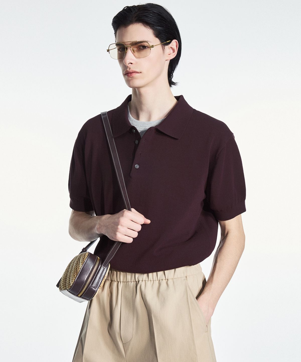 티엔지티(TNGT) Hard Twist Washable Polo Knit (Brown) TNSW6E201W2