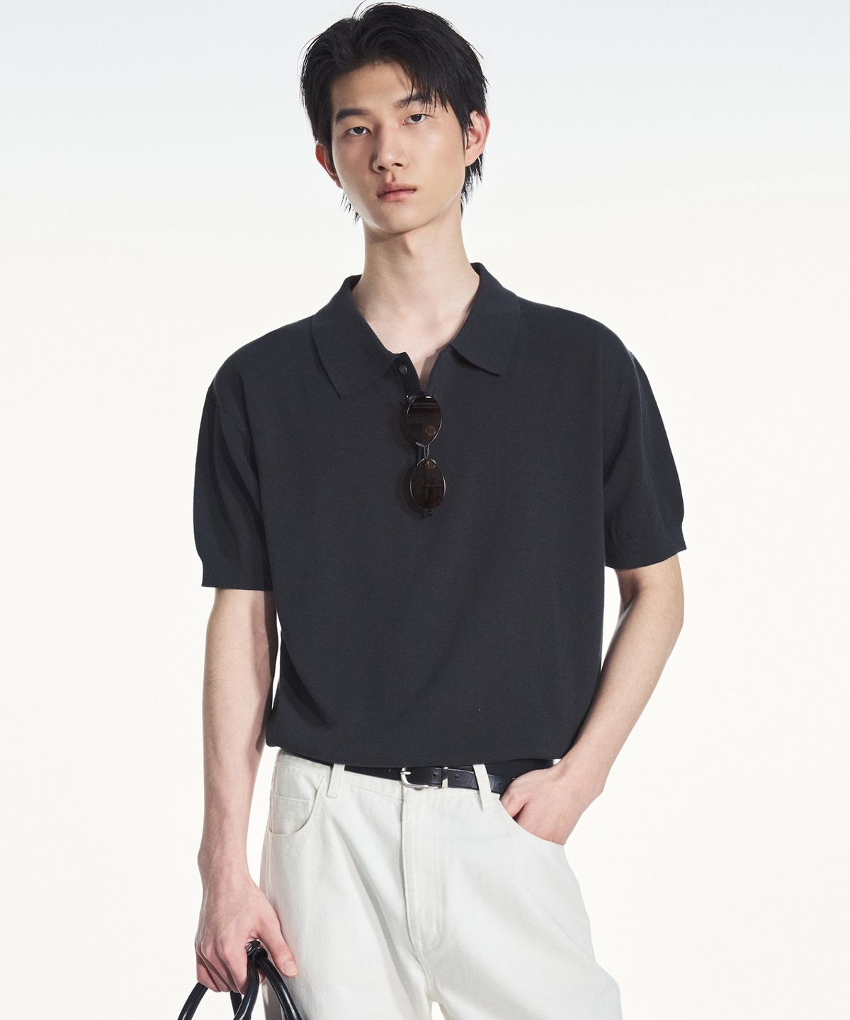 티엔지티(TNGT) Hard Twist Washable Polo Knit (Grey) TNSW6E201G2