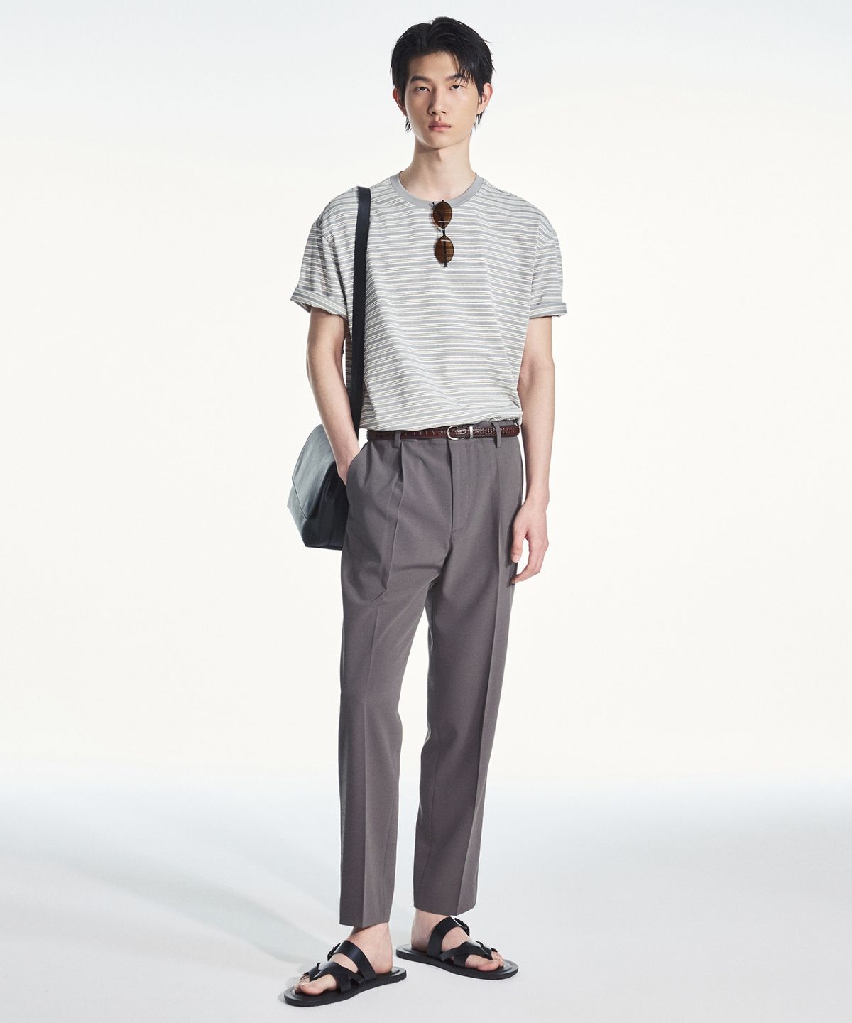 티엔지티(TNGT) Hard Twist Comfort Pants (Greyish Khaki) TNPA6E203K2