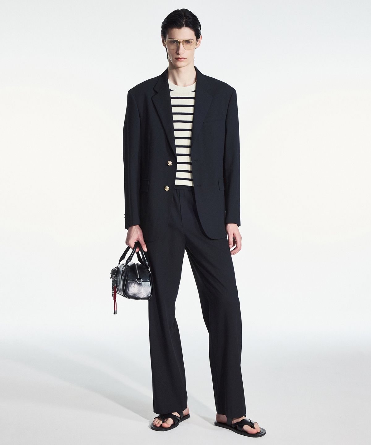 티엔지티(TNGT) Wide Linen Pants (Dark Navy) TNPA6E202N2