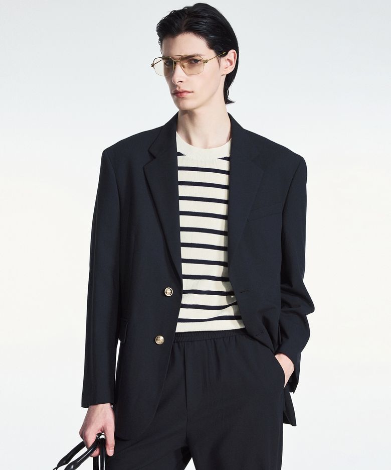 Comfort Linen Jacket (Dark Navy) TNJA6E203N2