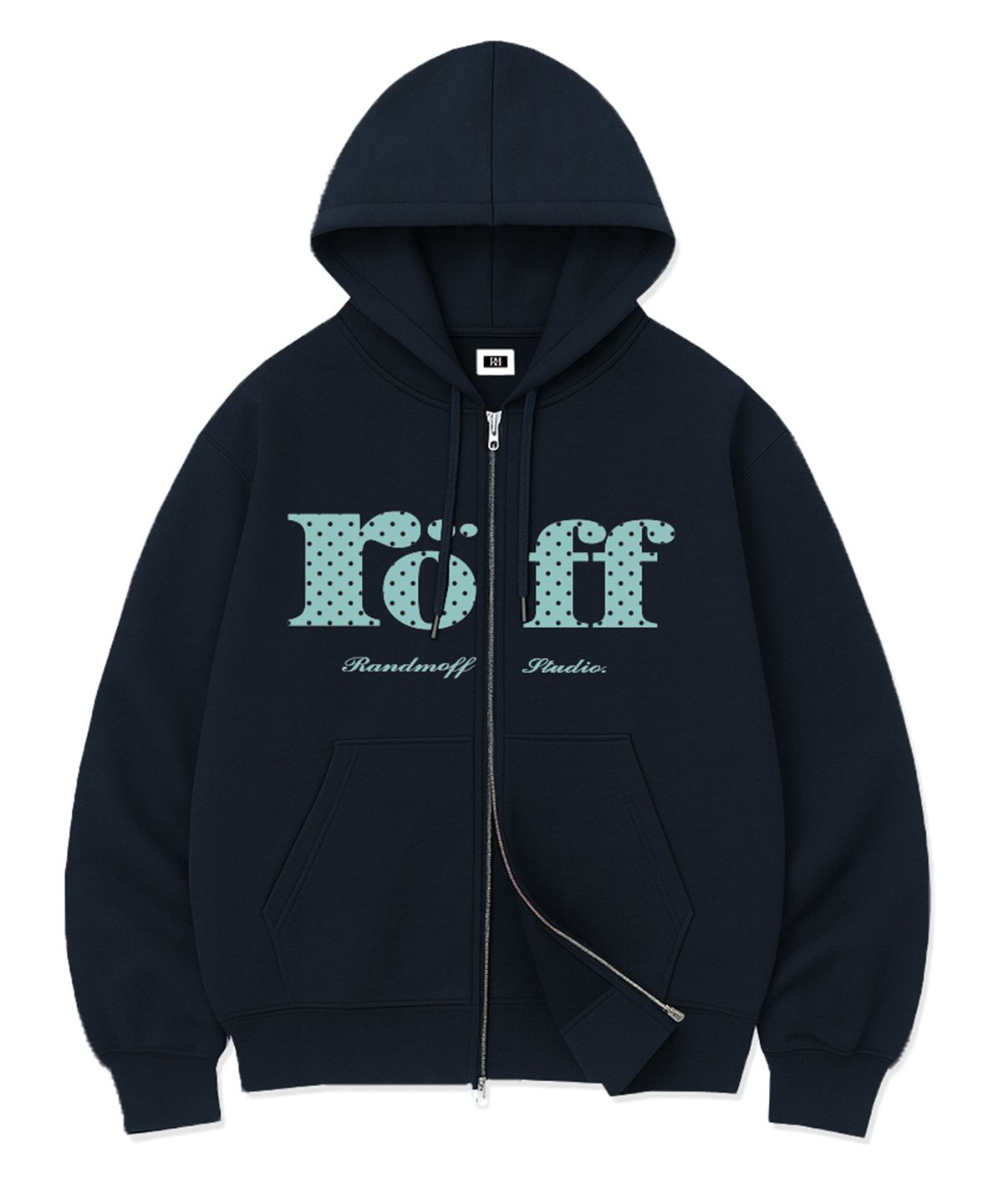랜덤오프(RANDOMOFF) RÖFF TYPE PLAY SPACE DOT OVER FIT 2-WAY ZIP-UP Navy(Mint)