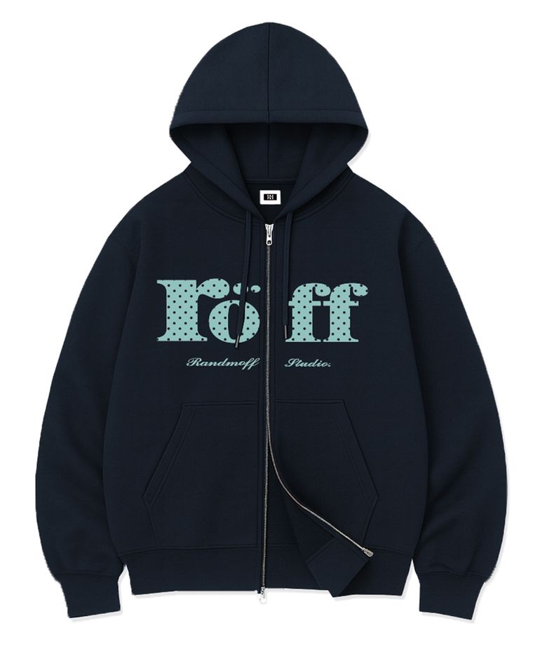 RÖFF TYPE PLAY SPACE DOT OVER FIT 2-WAY ZIP-UP Navy(Mint)
