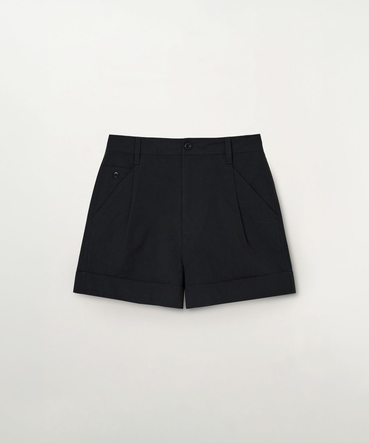 세터(SATUR) (W) 포켓 코튼 치노 쇼츠 블랙
