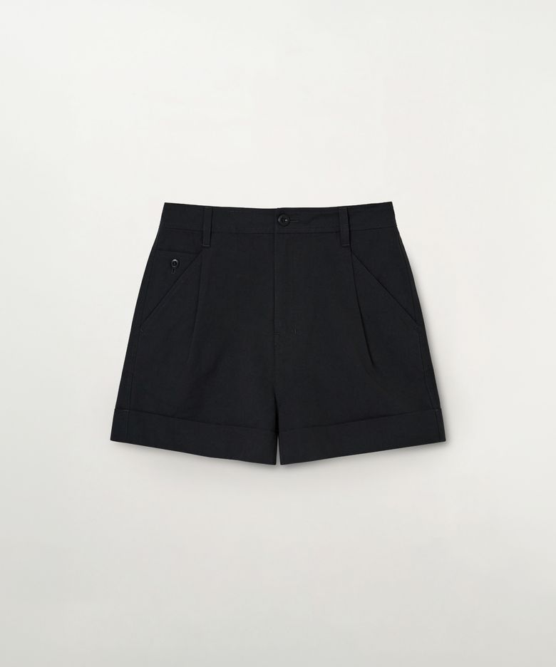 (W) 포켓 코튼 치노 쇼츠 블랙