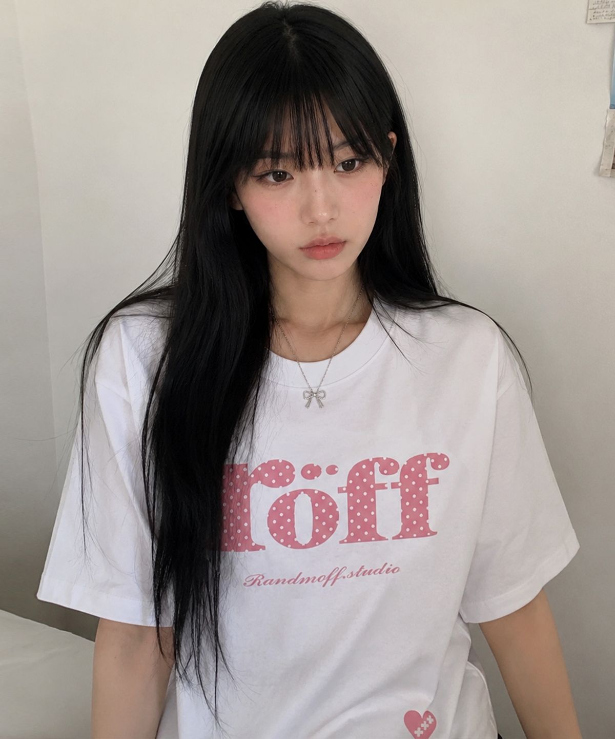 랜덤오프(RANDOMOFF) RÖFF TYPE PLAY DOT OVER FIT T-SHIRT White(Candy)