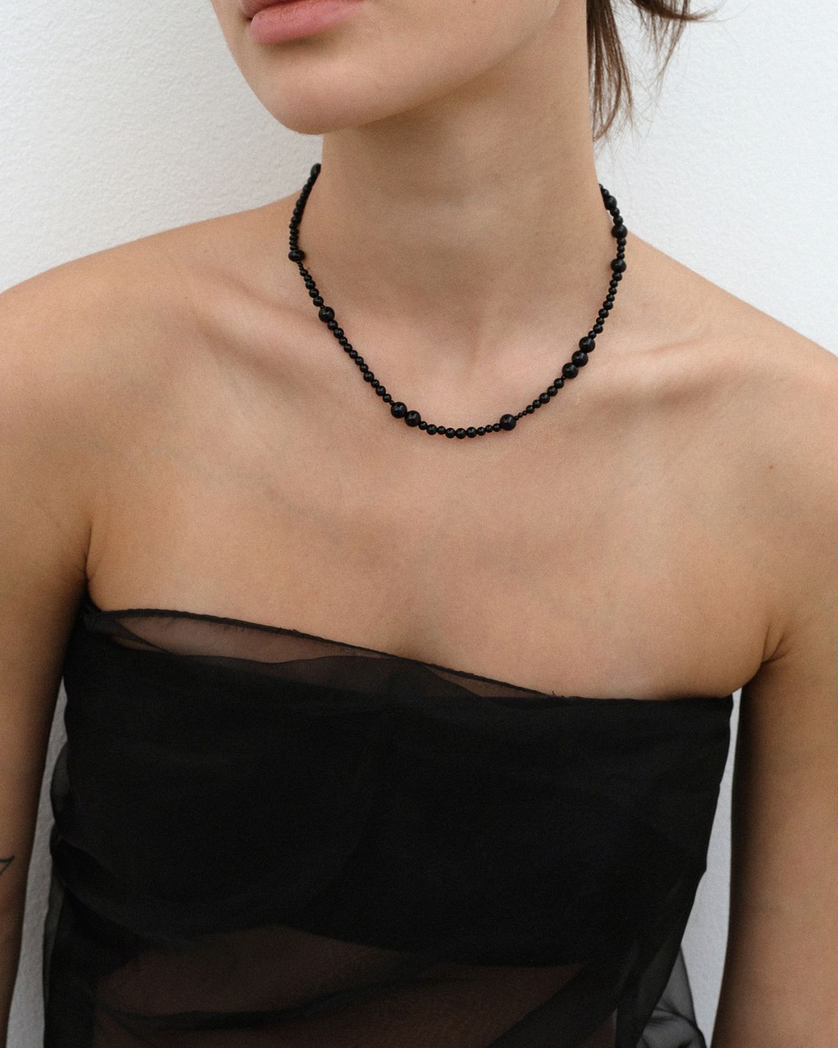 어나더레이어(ANOTHERLAYER) Mixed Onyx Necklace (silver925)