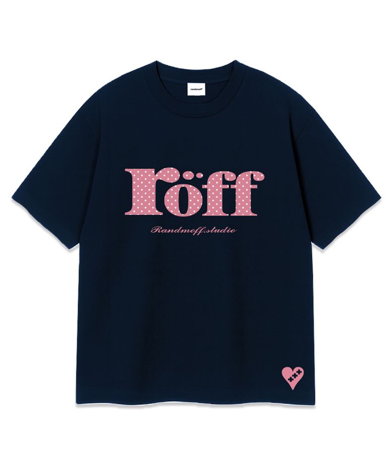 RÖFF TYPE PLAY DOT OVER FIT T-SHIRT Navy(Candy)