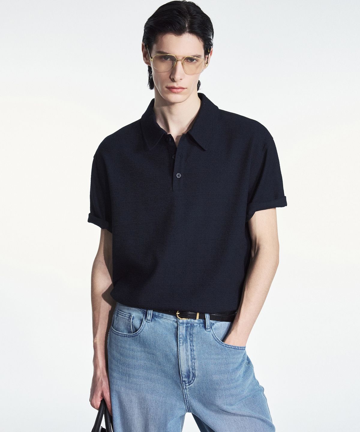 티엔지티(TNGT) Tweed Polo (Dark Navy) TNTS6E209N2