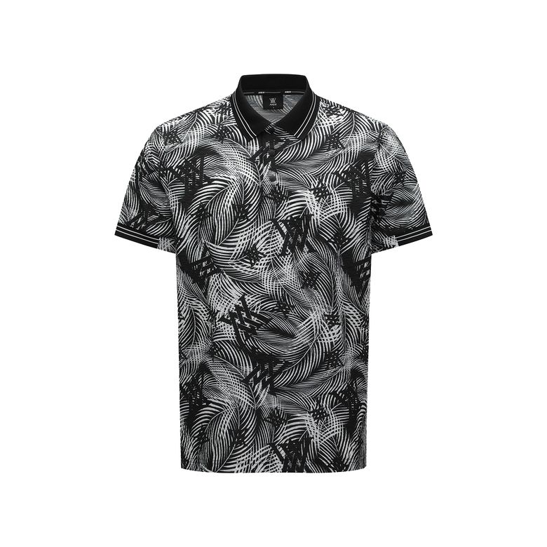 MEN SM TROPICAL PATTERN SHORT T-SHIRT_BK