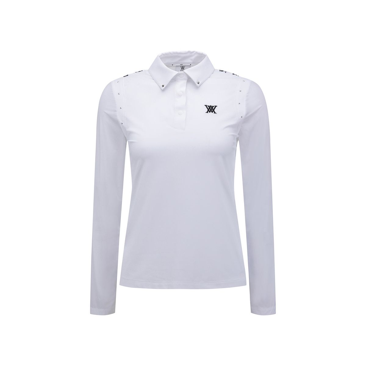 어뉴골프(ANEW GOLF) WOMEN SIGNATURE LOGO HYBRID LONG T-SHIRT_WH