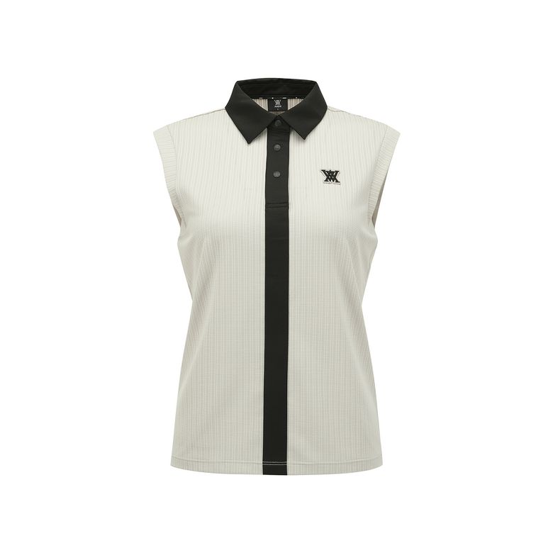 WOMEN COLLARED SLEEVELESS_LE