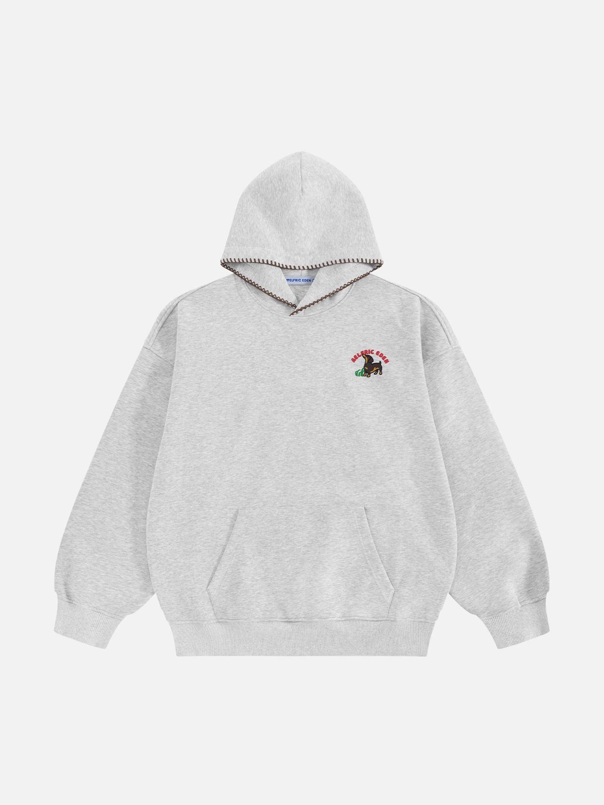 엘프릭 에덴(AELFRIC EDEN) Aelfric Eden Towel Embroidery Dachshund Pullover Hoodie 후드티 AE25CHQ30594-01BGRY