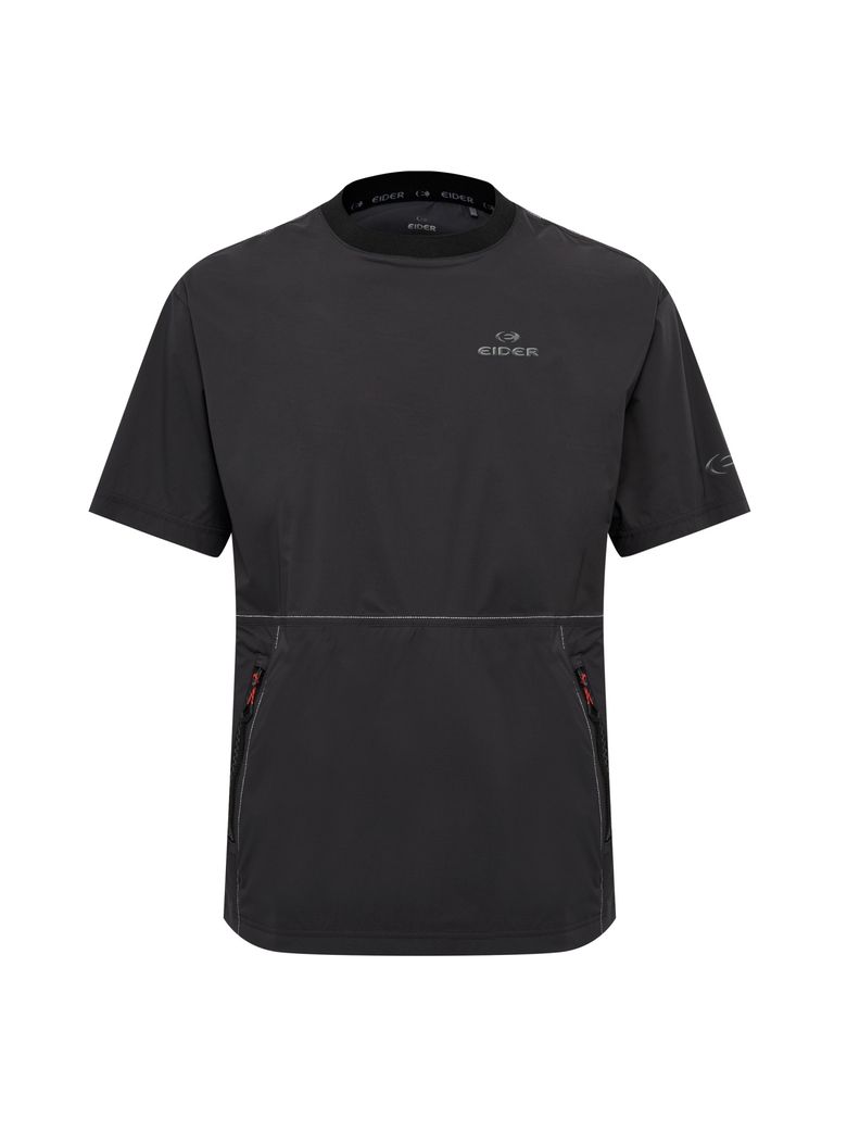HERITAGE (헤리티지) 남성 우븐 반팔 라운드 티셔츠_Charcoal