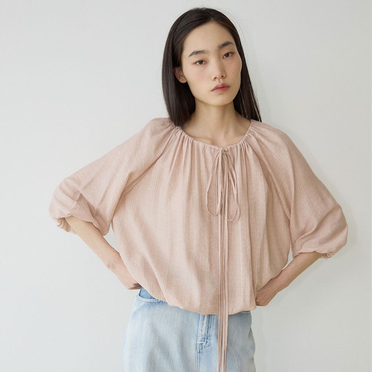 퍼블리카엑스(PUBLICKA X) NOVA SHIRRED BLOUSE PINK