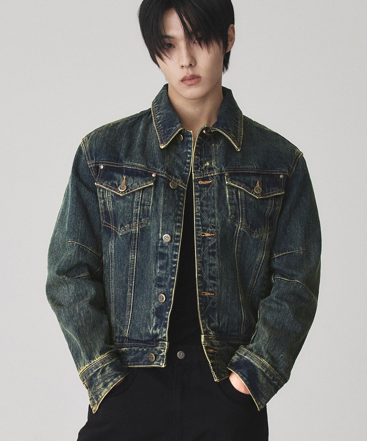 웨슬리 휴스턴(WESLEYHYUSTON) Mclaury western denim jacket brown blue