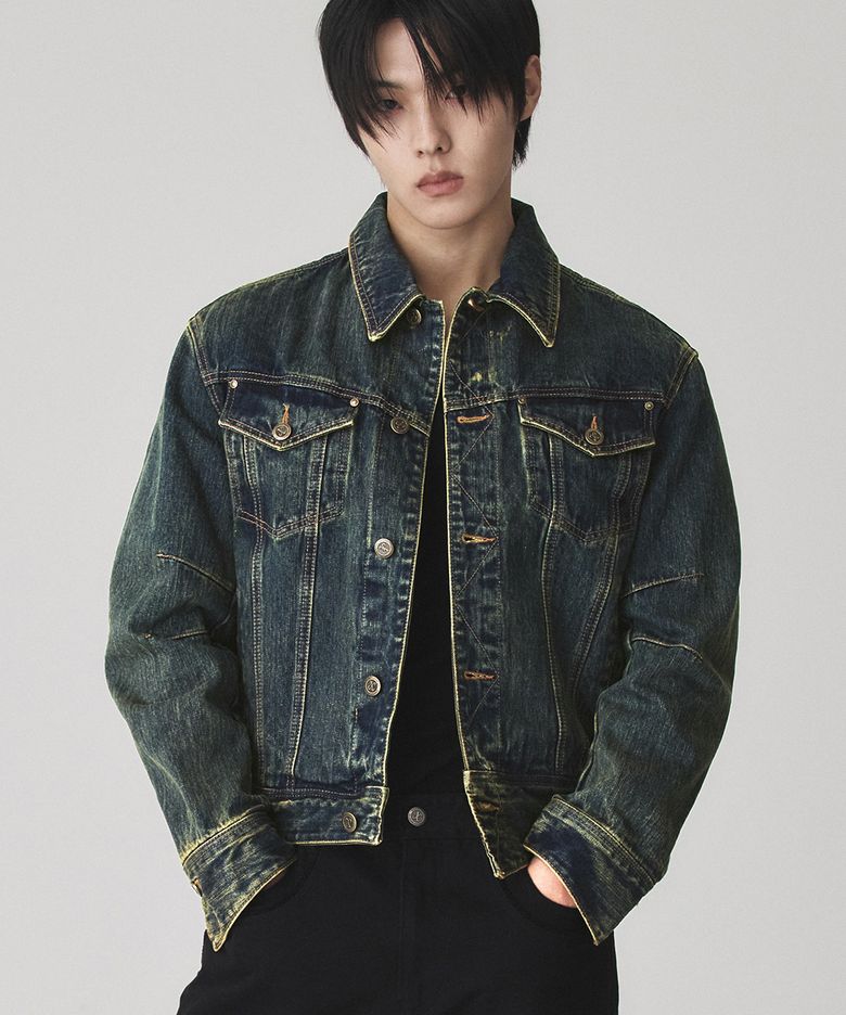 Mclaury western denim jacket brown blue