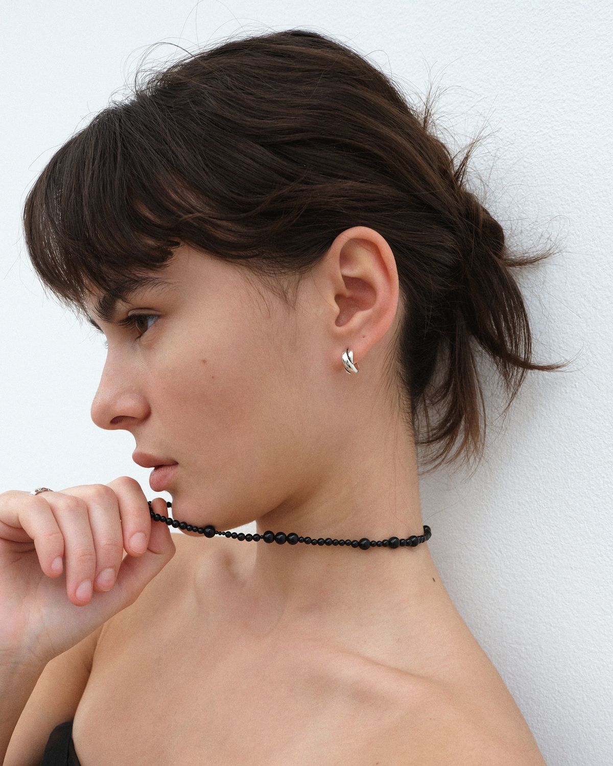 어나더레이어(ANOTHERLAYER) Cross Hoop Earring (silver925)