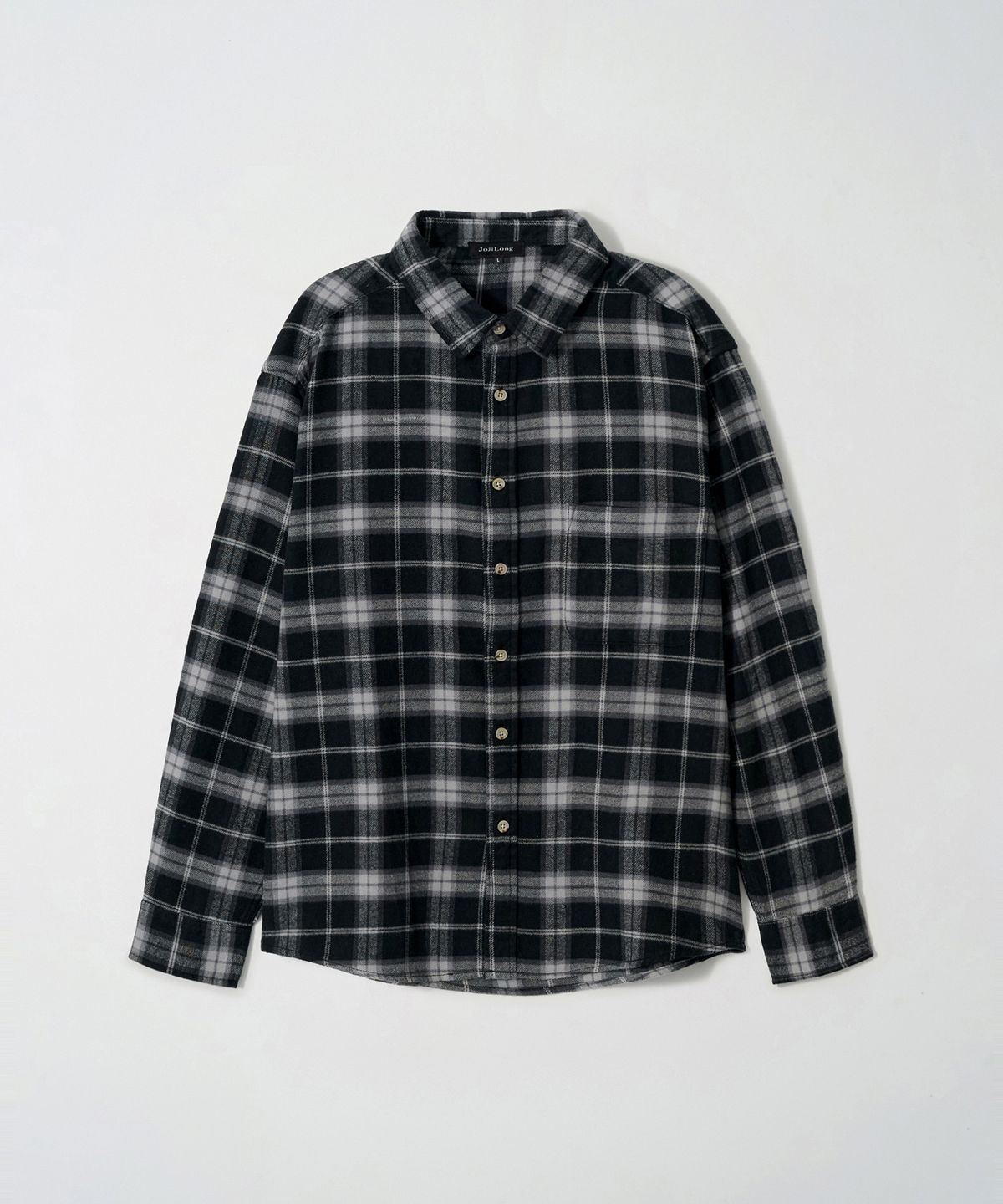 조질롱(JOJILONG) JN140 Soft Brushed Check Shirt - CHARCOAL