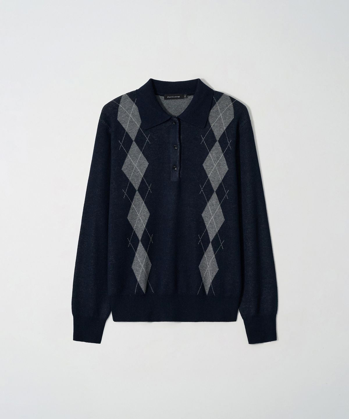 조질롱(JOJILONG) JN154 Classic Argyle Collar Knit - NAVY