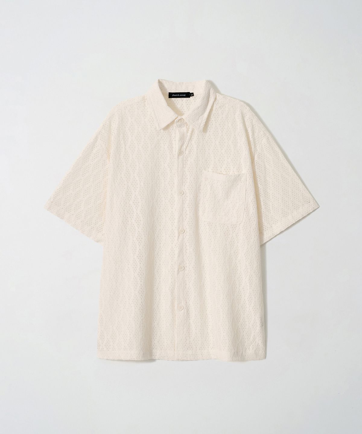조질롱(JOJILONG) JN163 Wave Texture Air Half Shirt - CREAM