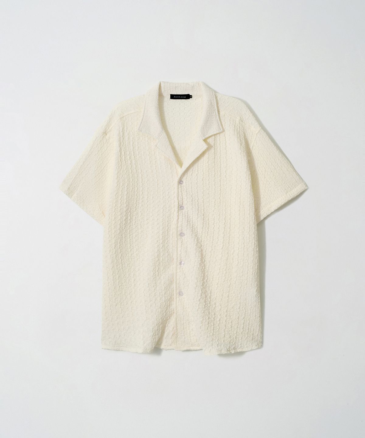 조질롱(JOJILONG) JN165 Soft Seersucker Open Collar Shirt - IVORY