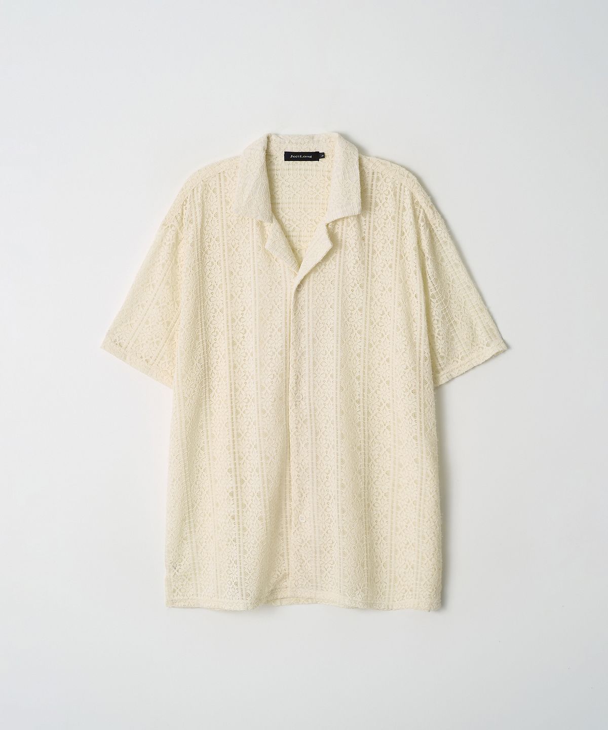 조질롱(JOJILONG) JN166 Lace Open Collar Half Shirt - IVORY