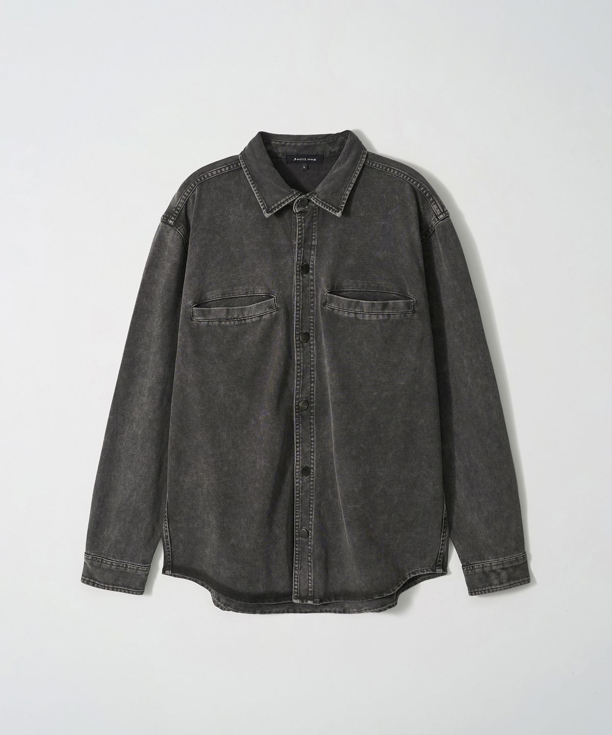 조질롱(JOJILONG) JN350 Aged Snap Shirt - FADED CHARCOAL