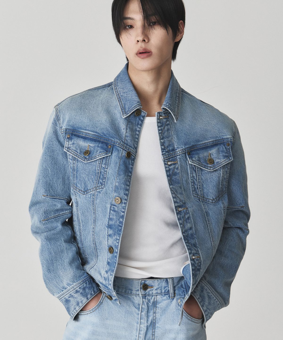 웨슬리 휴스턴(WESLEYHYUSTON) Mclaury western denim jacket light blue