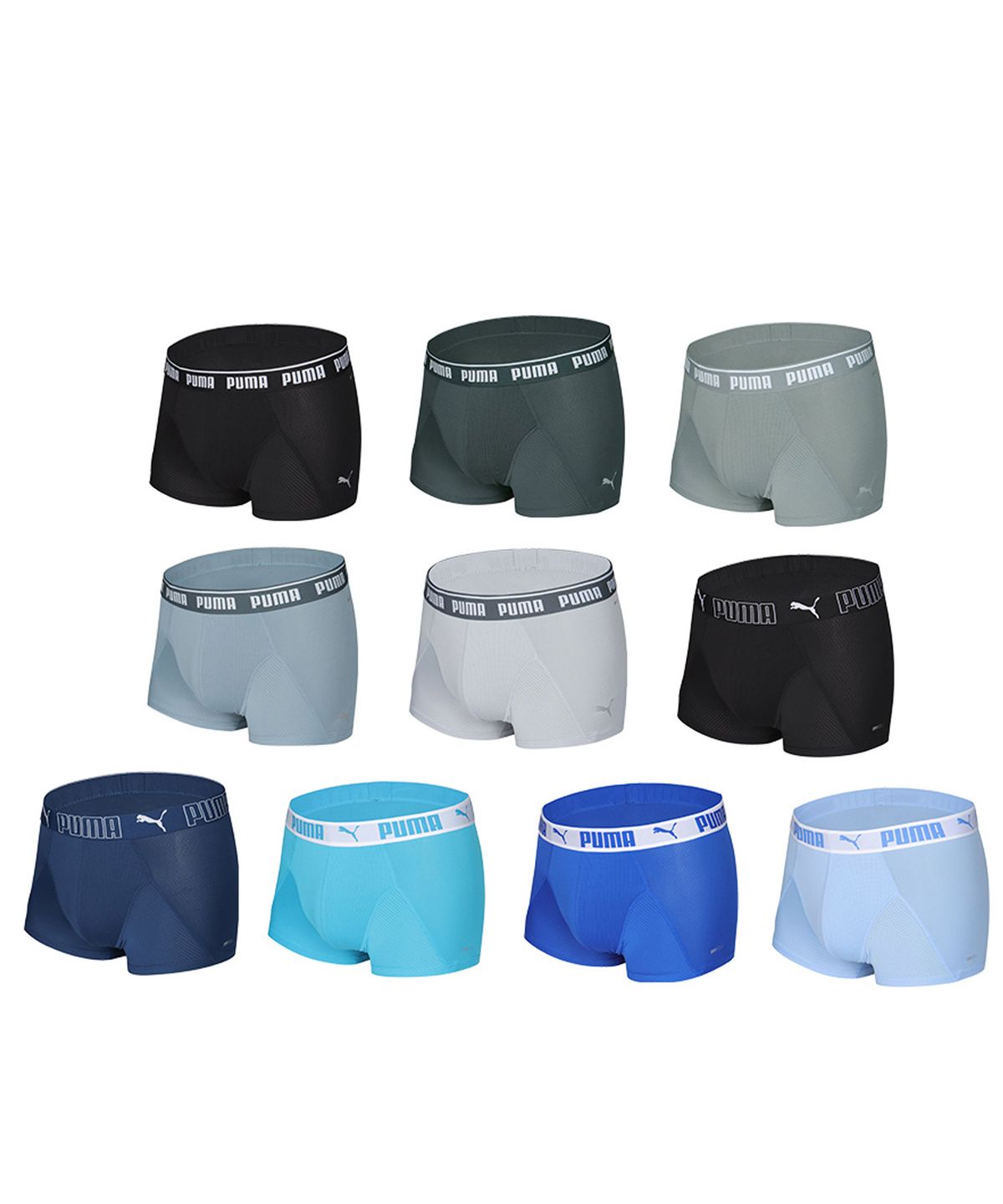 푸마 바디웨어(PUMA BODYWEAR) [10PACK] 더블 메쉬 프레쉬 드로즈