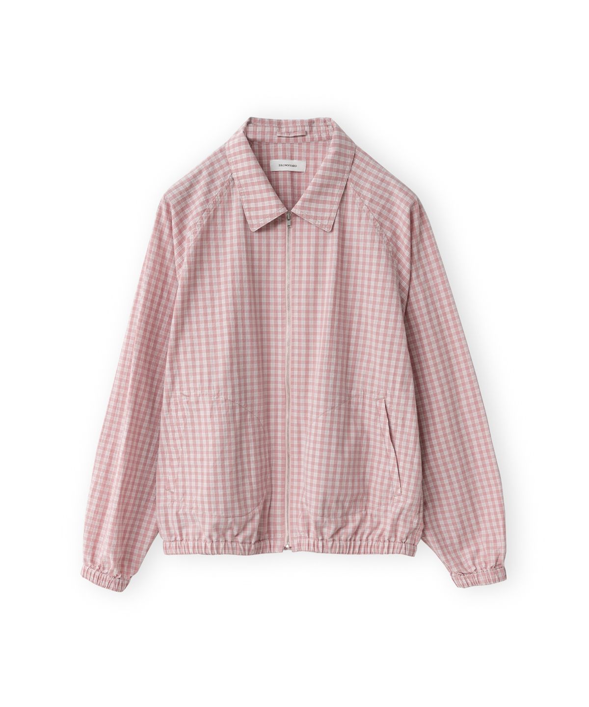 브라운야드(BROWNYARD) 체크 블루종, 핑크