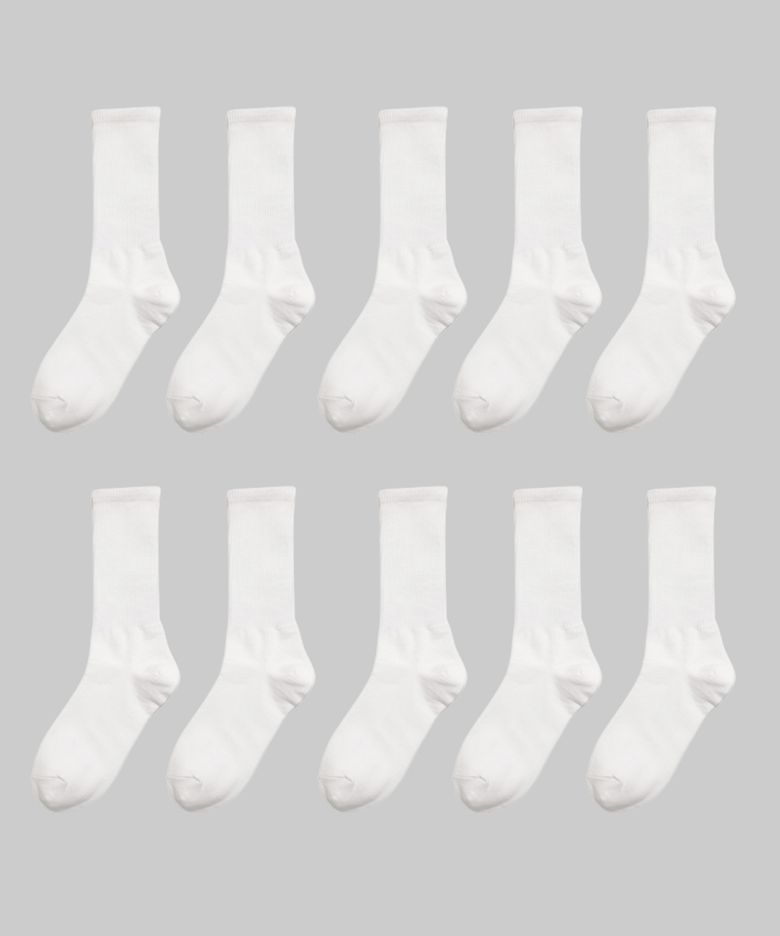 [10팩] 롱 크루 삭스