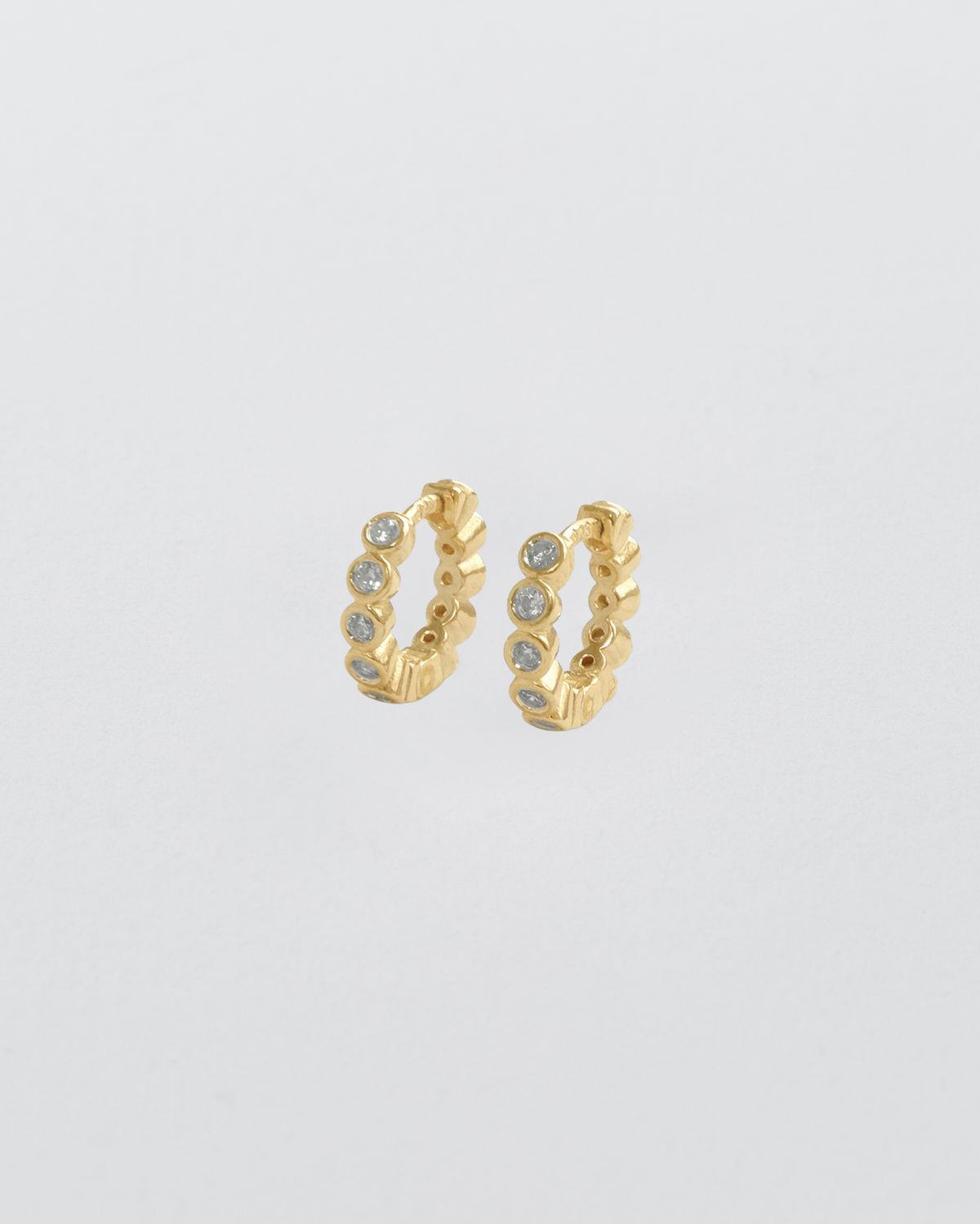 어나더레이어(ANOTHERLAYER) Bezel Hoop Earring - Gold (silver925)