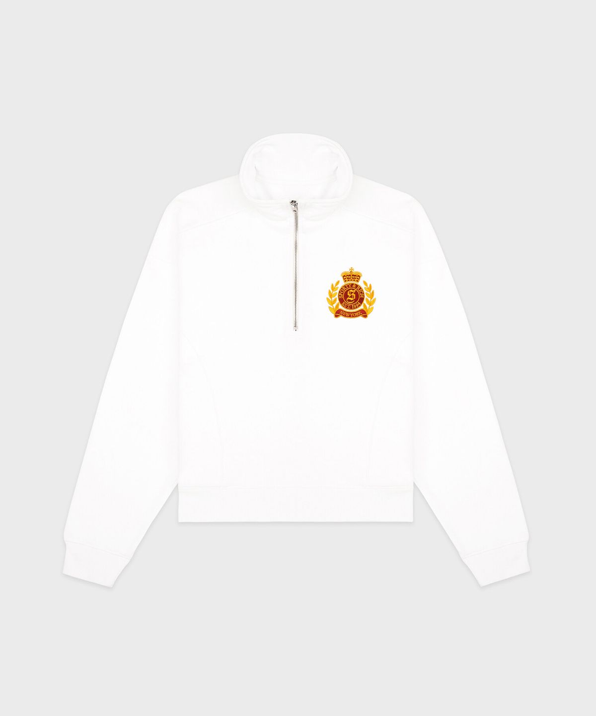스포티앤리치(SPORTY&RICH) NY 크레스트 자수 쿼터 지퍼 R256AWW001
